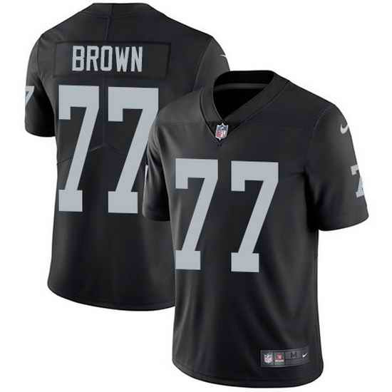 Nike Raiders 77 Trent Brown Black Team Color Men Stitched NFL Vapor Untouchable Limited Jersey